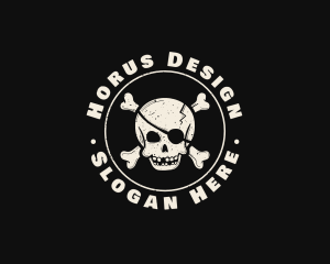 Pirate Skull Jolly Roger logo design