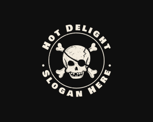 Pirate Skull Jolly Roger logo design