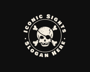 Pirate Skull Jolly Roger logo design