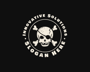 Pirate Skull Jolly Roger logo design