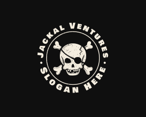 Pirate Skull Jolly Roger logo design