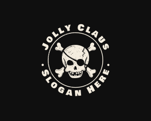 Pirate Skull Jolly Roger logo design