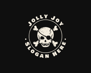 Pirate Skull Jolly Roger logo design