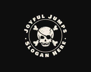 Pirate Skull Jolly Roger logo design