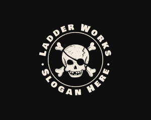 Pirate Skull Jolly Roger logo design