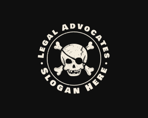 Pirate Skull Jolly Roger logo design