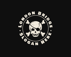 Pirate Skull Jolly Roger logo design