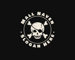 Pirate Skull Jolly Roger logo design