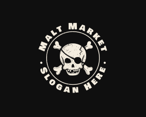 Pirate Skull Jolly Roger logo design