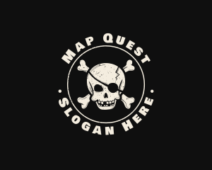 Pirate Skull Jolly Roger logo design