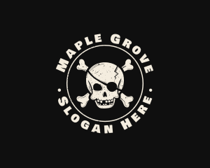 Pirate Skull Jolly Roger logo design