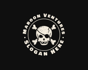 Pirate Skull Jolly Roger logo design