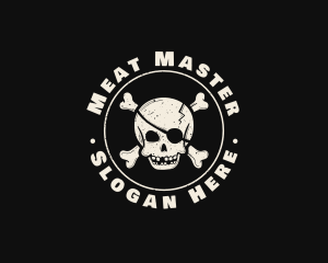 Pirate Skull Jolly Roger logo design