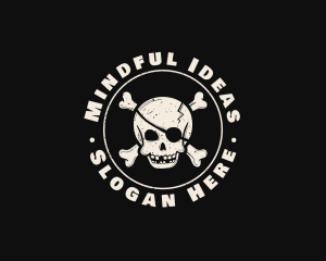 Pirate Skull Jolly Roger logo design