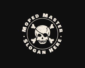 Pirate Skull Jolly Roger logo design