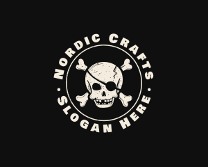 Pirate Skull Jolly Roger logo design