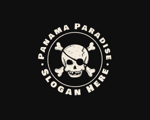 Pirate Skull Jolly Roger logo design