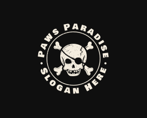 Pirate Skull Jolly Roger logo design