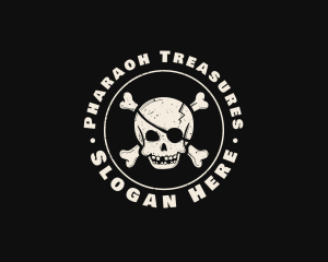 Pirate Skull Jolly Roger logo design