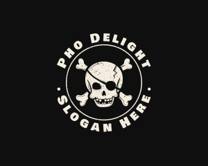 Pirate Skull Jolly Roger logo design