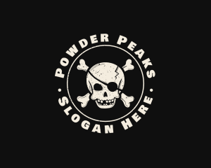 Pirate Skull Jolly Roger logo design