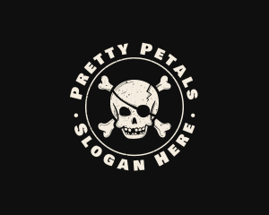 Pirate Skull Jolly Roger logo design