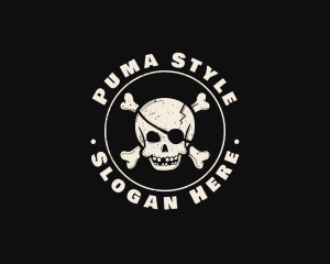 Pirate Skull Jolly Roger logo design