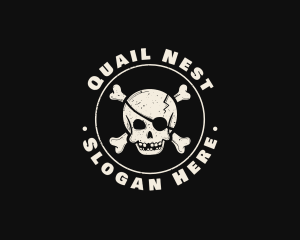 Pirate Skull Jolly Roger logo design