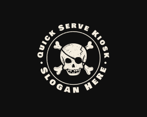 Pirate Skull Jolly Roger logo design