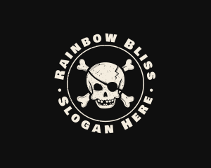 Pirate Skull Jolly Roger logo design