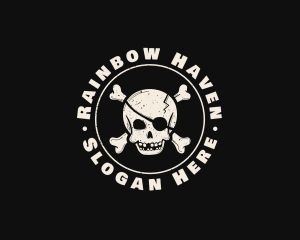 Pirate Skull Jolly Roger logo design