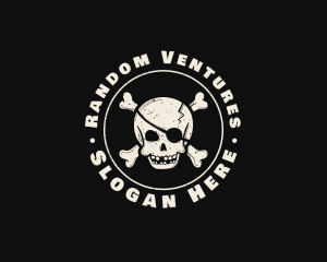 Pirate Skull Jolly Roger logo design