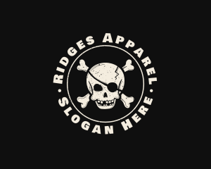 Pirate Skull Jolly Roger logo design