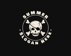 Pirate Skull Jolly Roger logo design