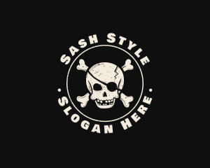 Pirate Skull Jolly Roger logo design