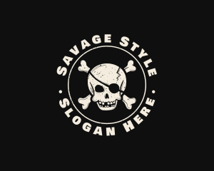 Pirate Skull Jolly Roger logo design