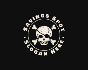 Pirate Skull Jolly Roger logo design