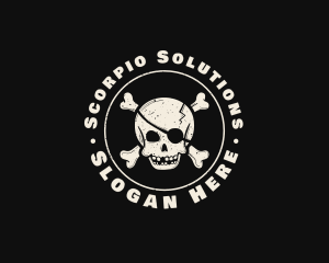 Pirate Skull Jolly Roger logo design