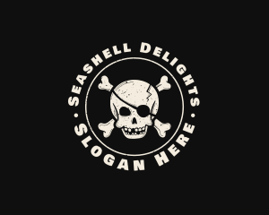 Pirate Skull Jolly Roger logo design