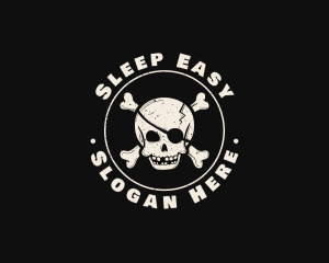 Pirate Skull Jolly Roger logo design