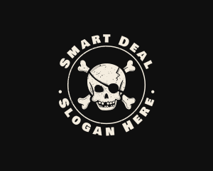 Pirate Skull Jolly Roger logo design