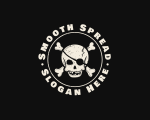 Pirate Skull Jolly Roger logo design