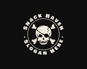 Pirate Skull Jolly Roger logo design