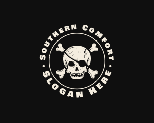 Pirate Skull Jolly Roger logo design