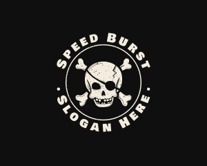 Pirate Skull Jolly Roger logo design