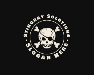 Pirate Skull Jolly Roger logo design