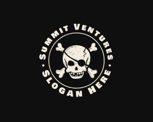 Pirate Skull Jolly Roger logo design