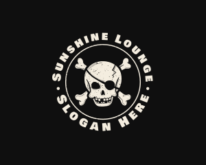 Pirate Skull Jolly Roger logo design