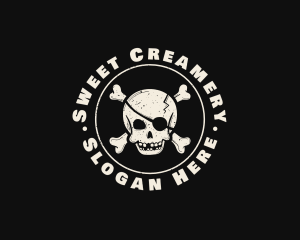 Pirate Skull Jolly Roger logo design