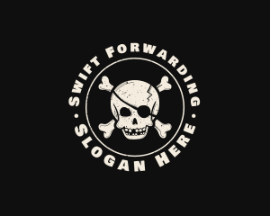 Pirate Skull Jolly Roger logo design